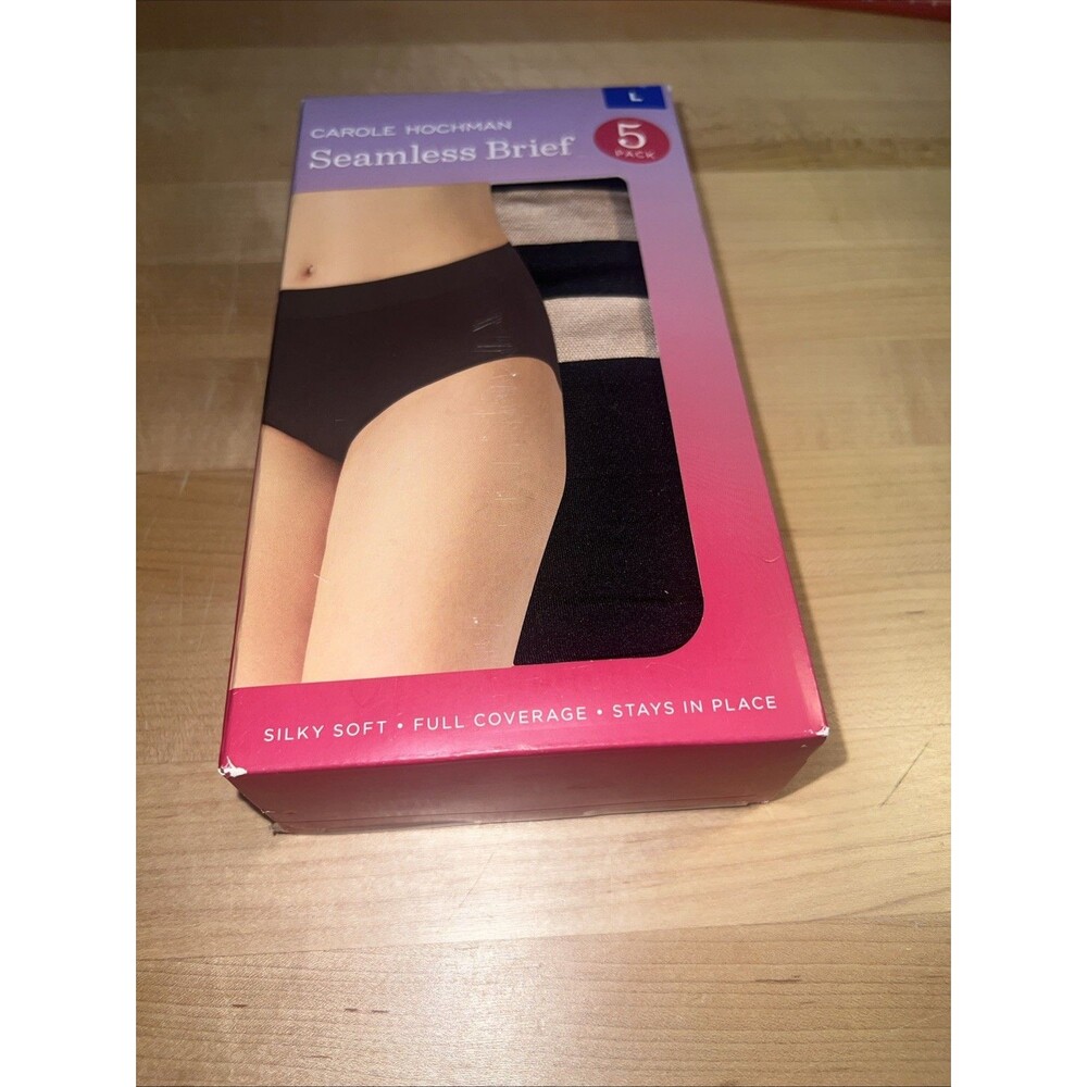 Carole Hochman Ladies' Seamless Hipster Briefs  5-pack Light/ Dark New L